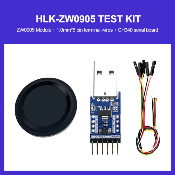 Hi-Link Semiconductor Fingerprint Recognition Module HLK-ZW0905 Capacitive Touch Fingerprint Door Lock Acquisition Sensor Module Test Kit/Development Board